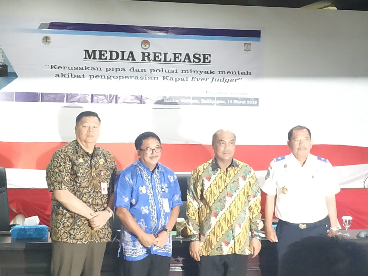 Media Release "Kerusakan Pipa dan Polusi Minyak Mentah Akibat Pengoperasian Kapal Ever Judger"