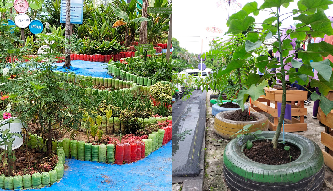 Pemanfaatan Ban Bekas dan Sampah Botol Plastik Untuk Tanaman Obat Keluarga (TOGA) di Lingkungan RT